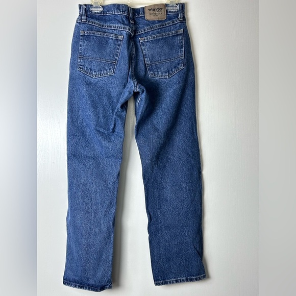 Wrangler Relaxed Fit Mens Blue Denim Jeans Size 28X29 100% Cotton Work Cowboy - Picture 4 of 11